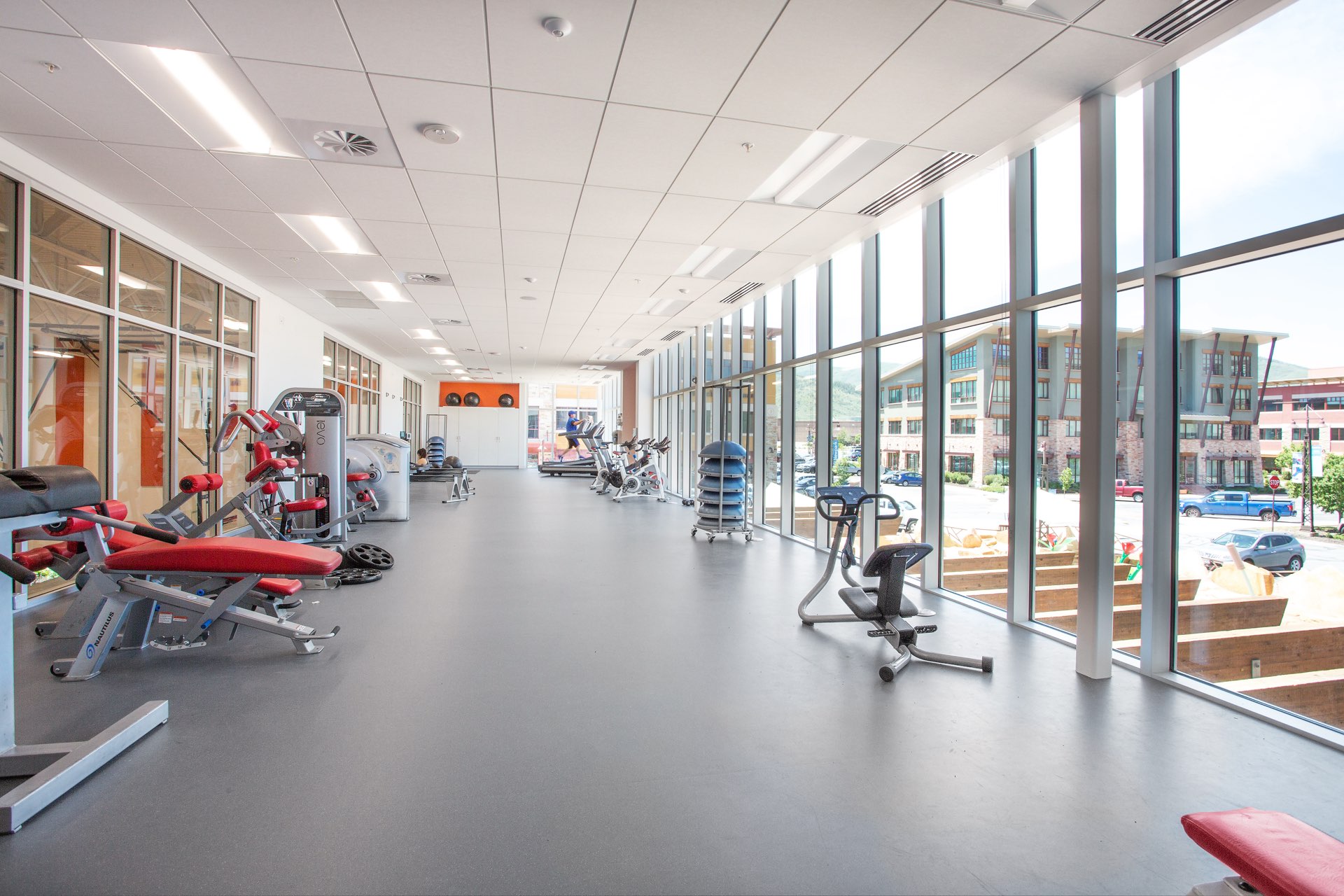 Fitness area, Basin Recreation Fieldhouse Expansion, architectural design by Elliott Workgroup