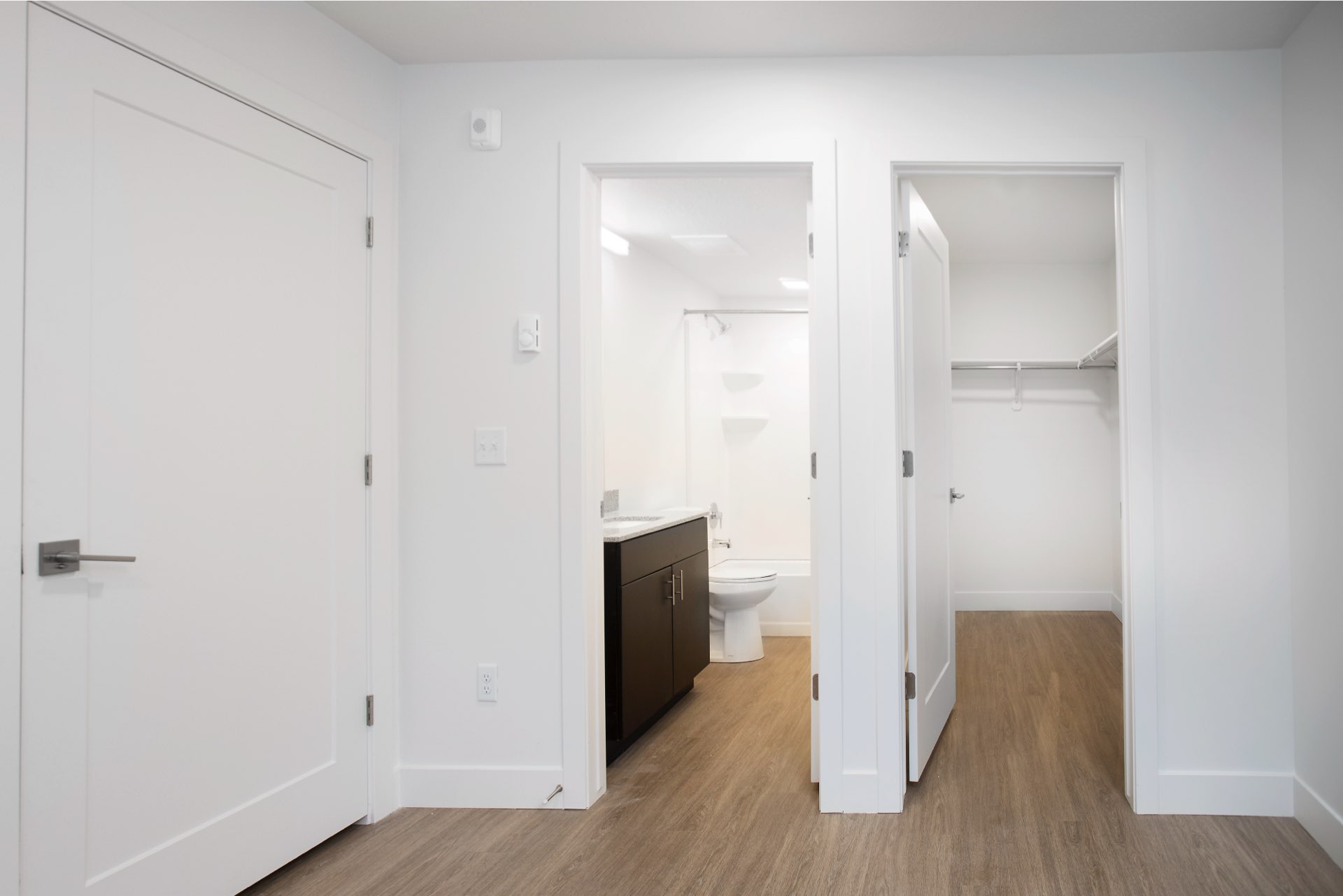 Bathroom and closet, Central Village Condominiums, architectural design by Elliott Workgroup