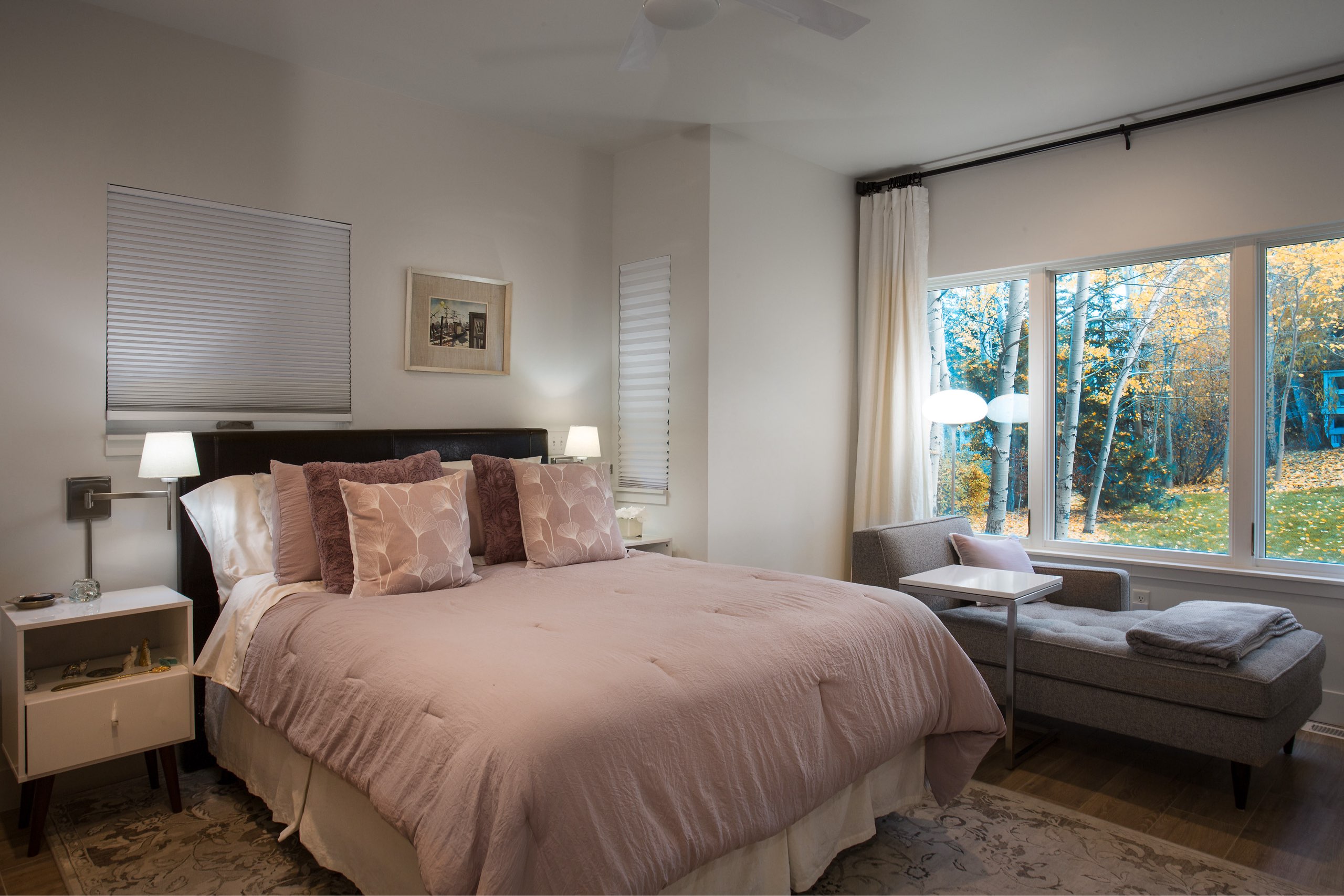 Bedroom in the Granny Pod in Park City, Utah, architectural design by Elliott Workgroup