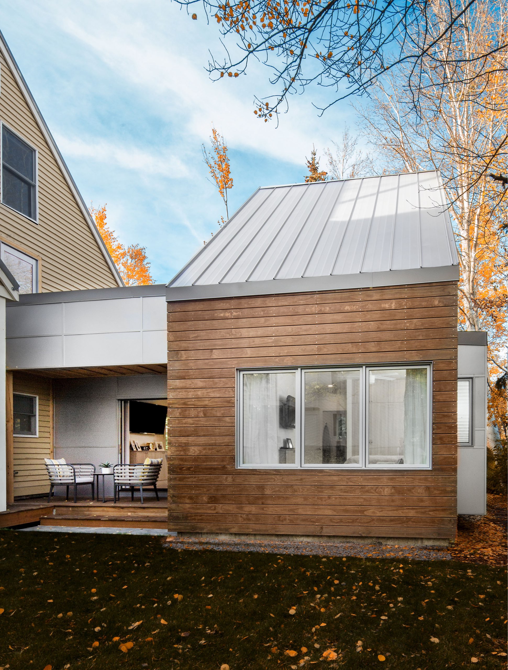 Exterior view of the Granny Pod in Park City, Utah, architectural design by Elliott Workgroup