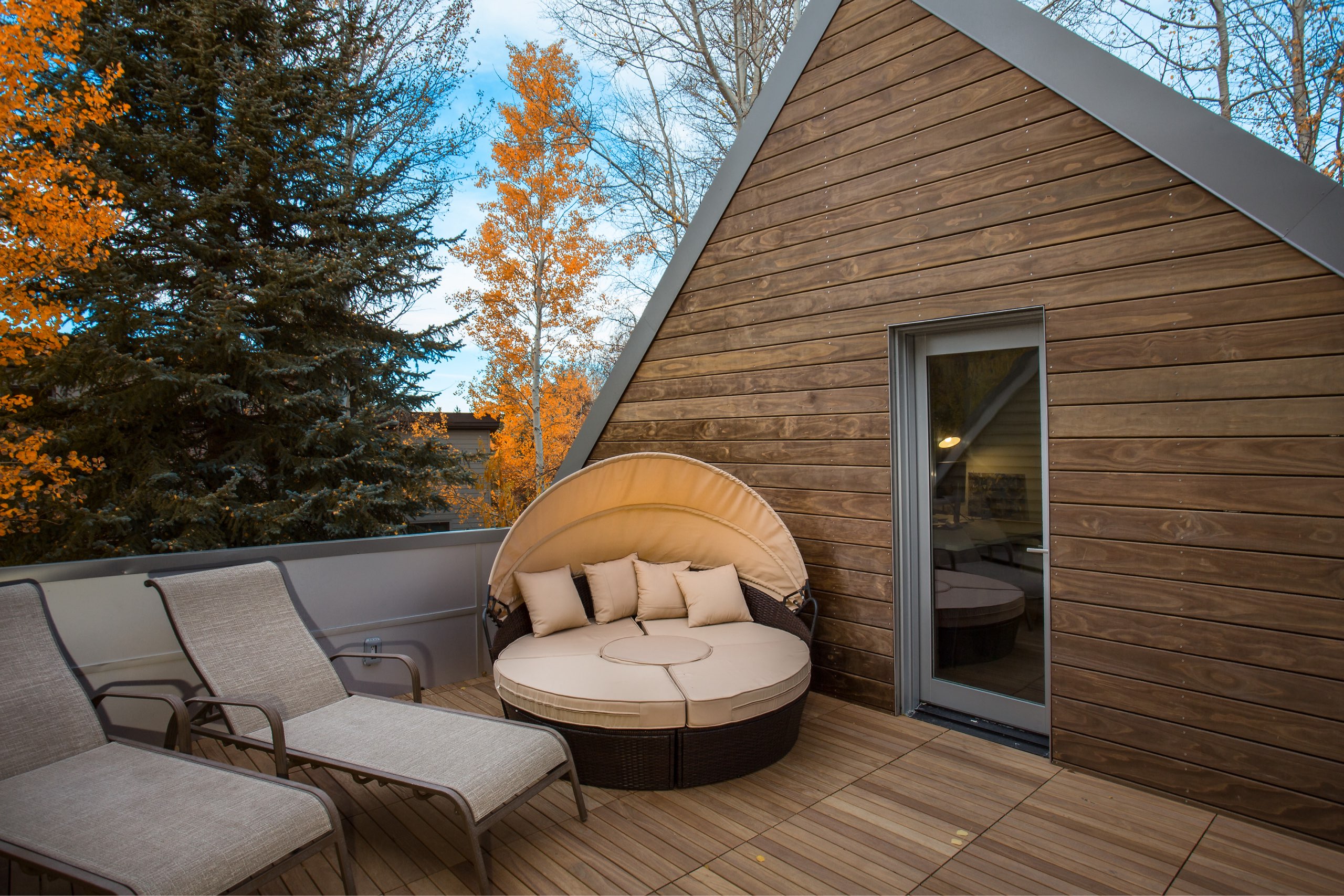 Terrace in the Granny Pod in Park City, Utah, architectural design by Elliott Workgroup