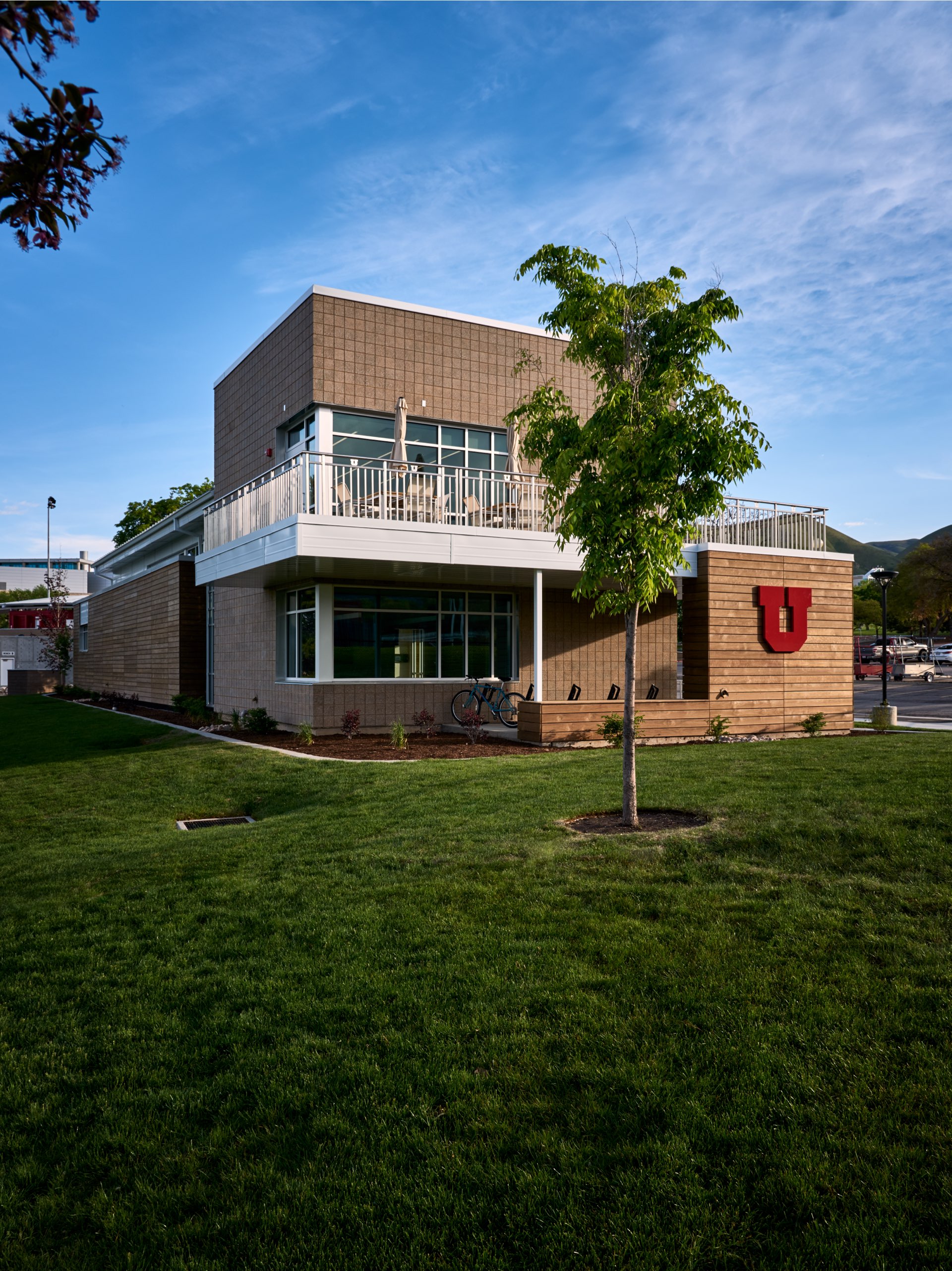 Exterior, University of Utah Ski Team Building, architectural design by Elliott Workgroup